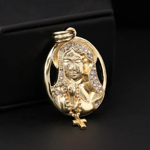 New 14k Oval Cross Necklace 20 Cuban Chain